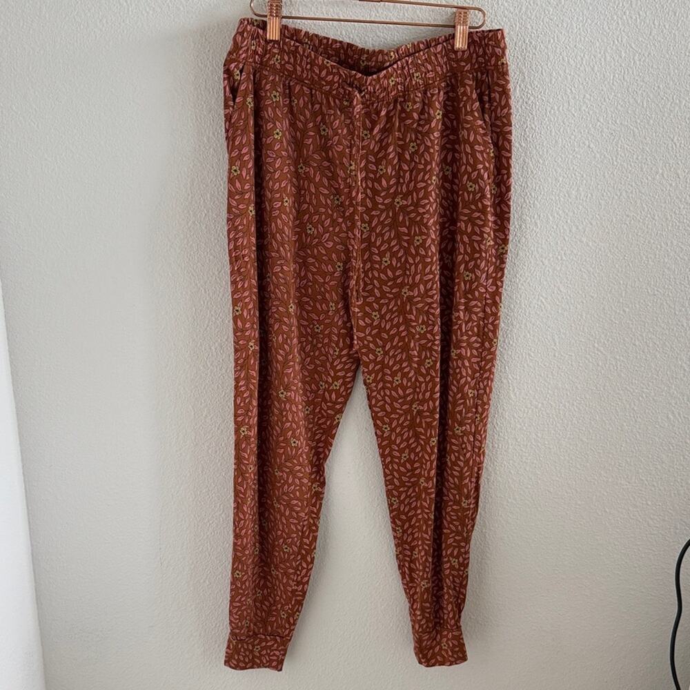 State of Day Intimates Lounge Pants Brown Floral Patterned Pants Medium